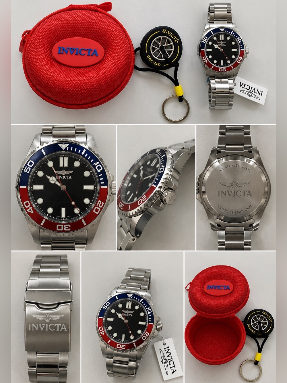 Invicta Men’s Pro Diver Watch – Black, Red & Blue